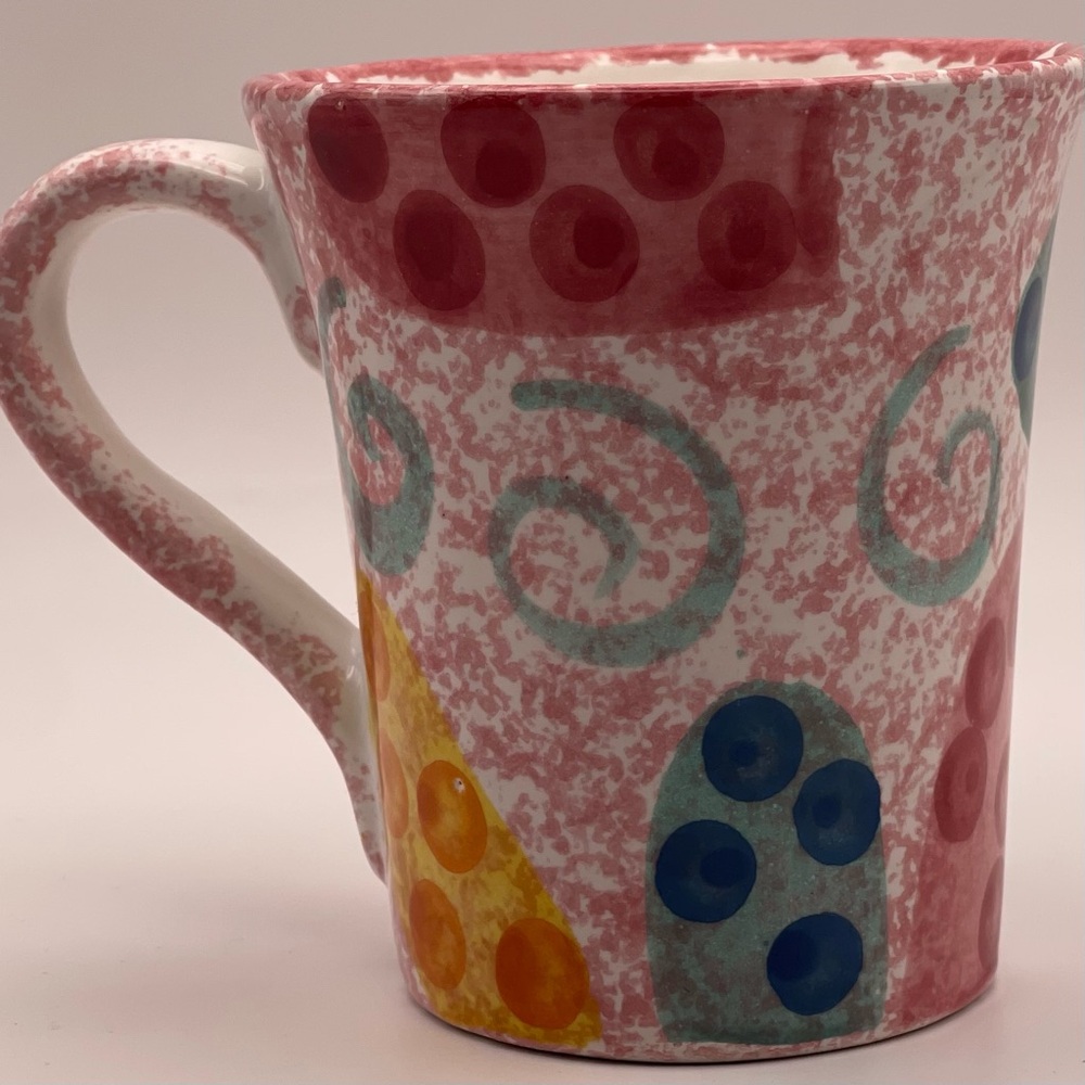 Renardi Vintage Mug | Hand Made in Mexico | Colorful Abstract Polka Dot Design